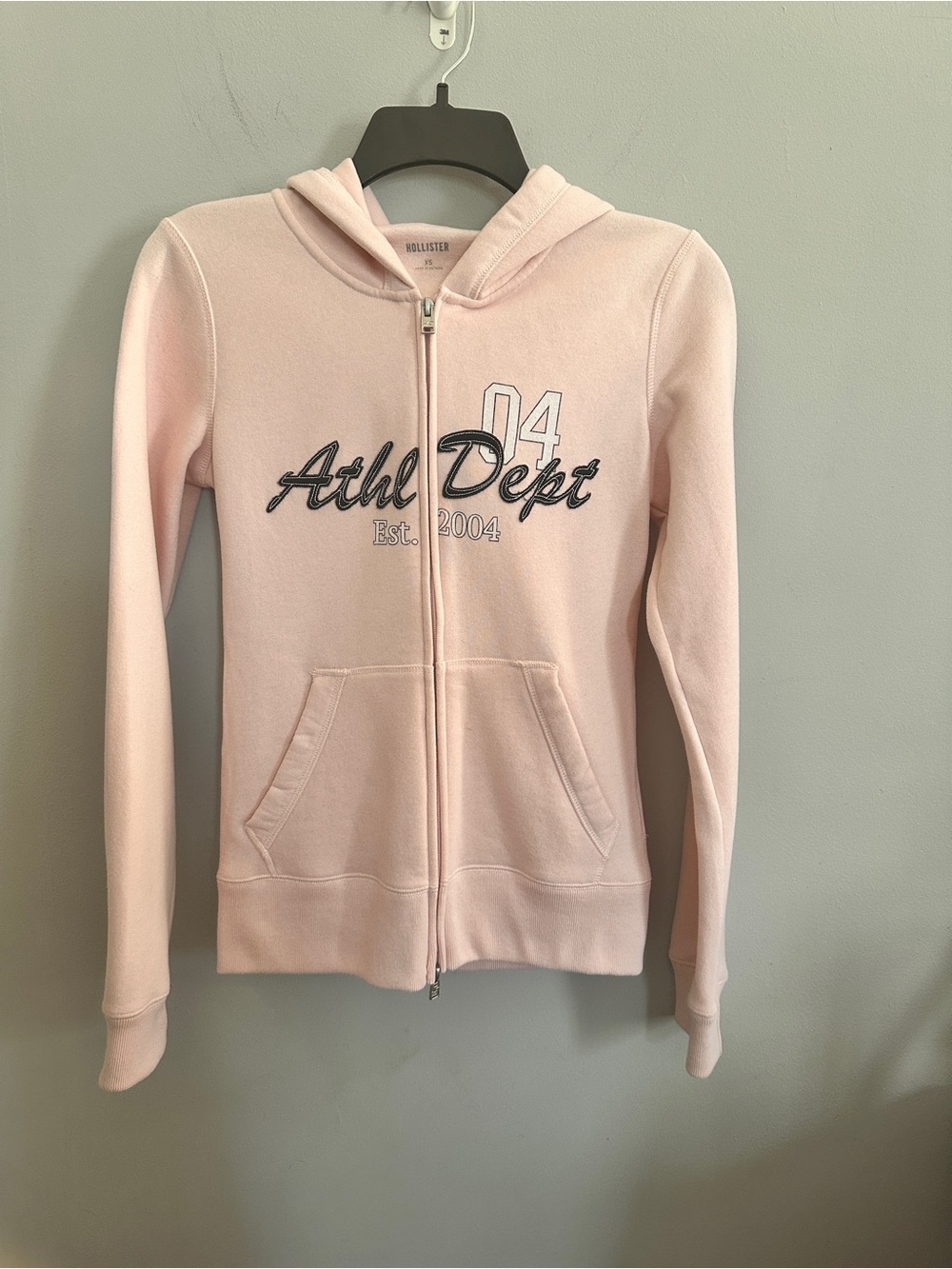 Hollister Women’s XS Pink Athletic Dept Full Zip Hoodie Sweatshirt
